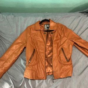 Orange-Brown Leather Jacket